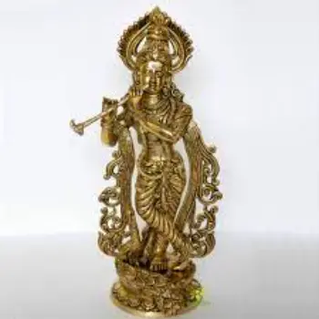 Metal God Krishna Statue 